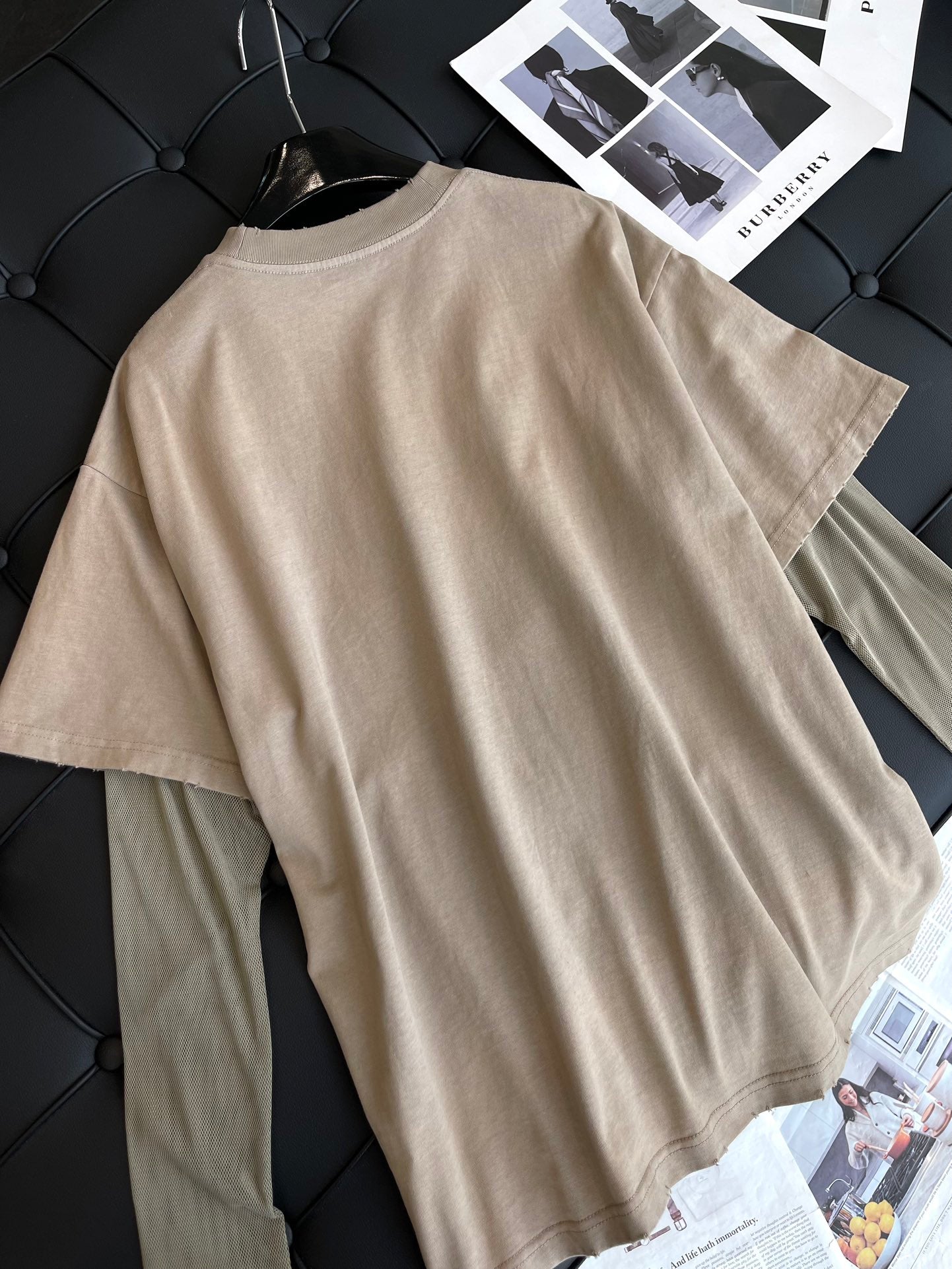 迪D家-2403 24ss春夏新款假兩件TEE