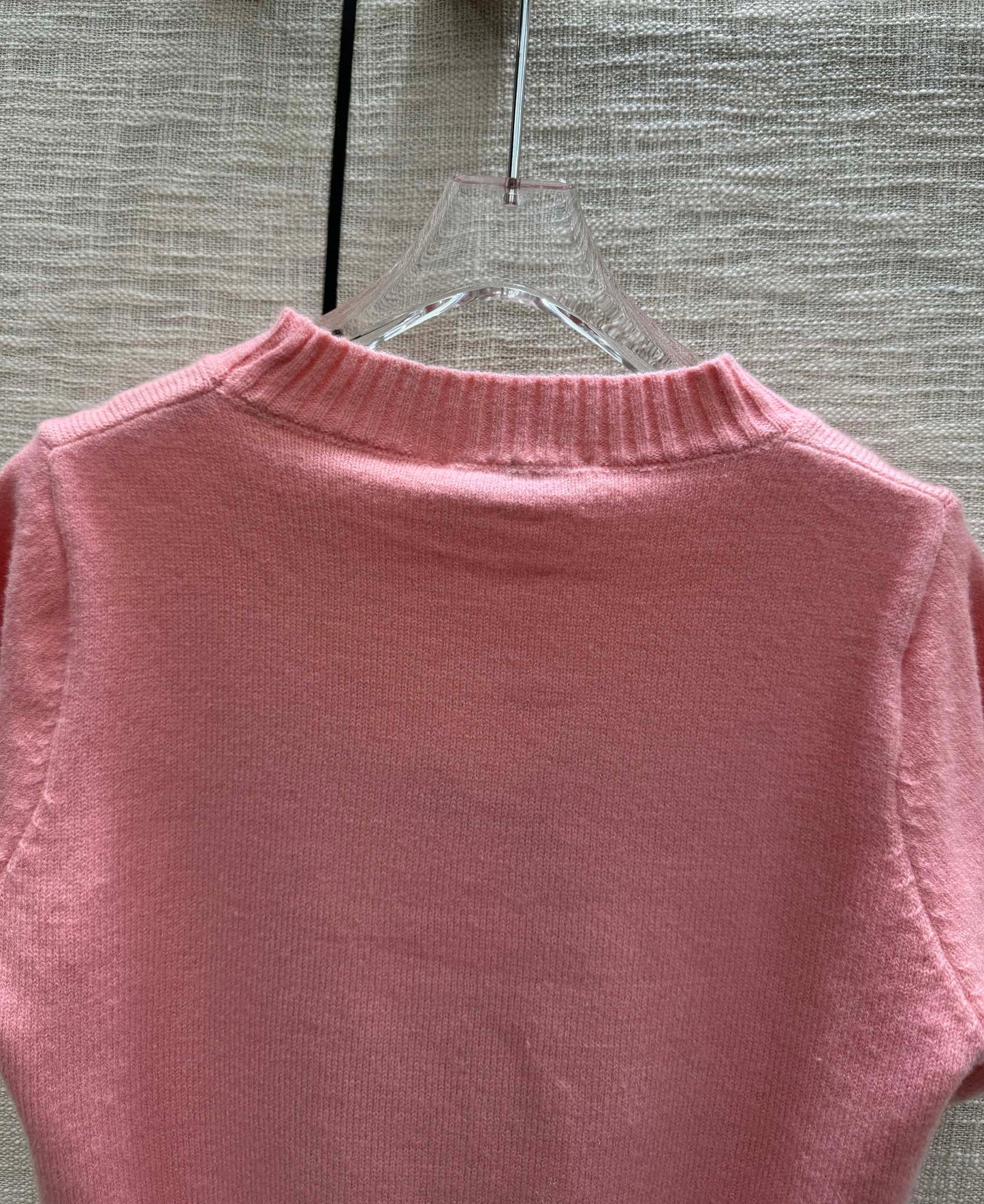迪D家-2403 24早春最新系列重工刺繡針織短袖 粉色