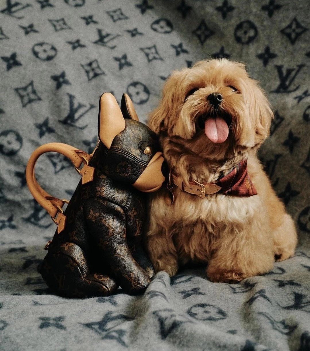 路L家-M12617 POOCH BAG手袋法鬥狗 棕色