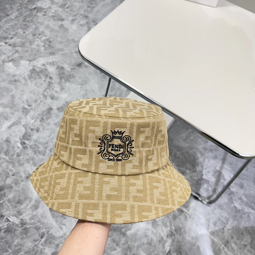 芬F家-2024Logo雙F漁夫帽 卡其色