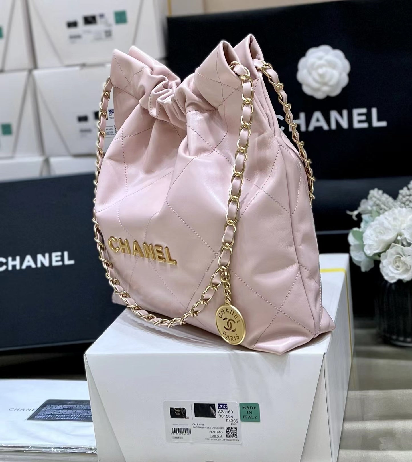 小香家-2023春夏新款 22BAG 小號 淡粉色