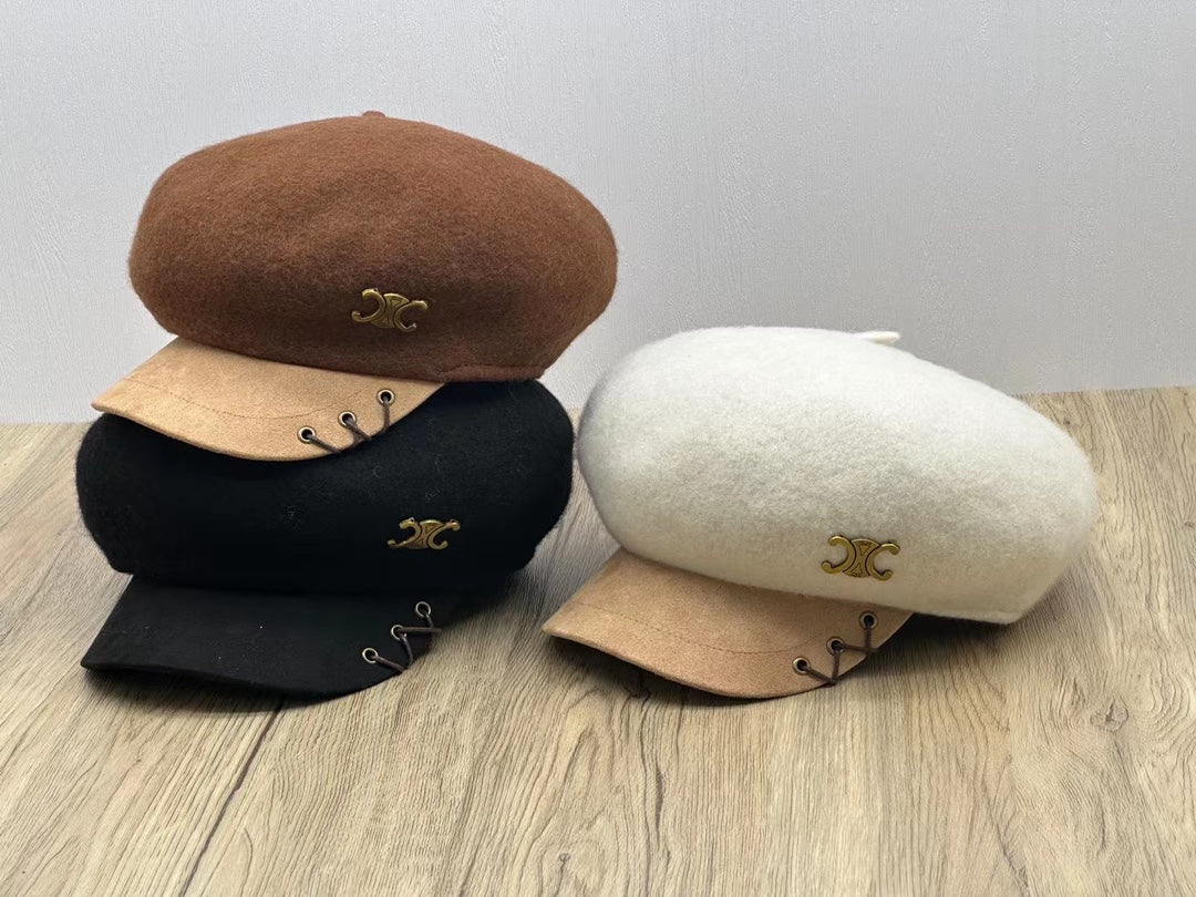 賽C家-秋冬訂製款羊毛拼接貝雷帽