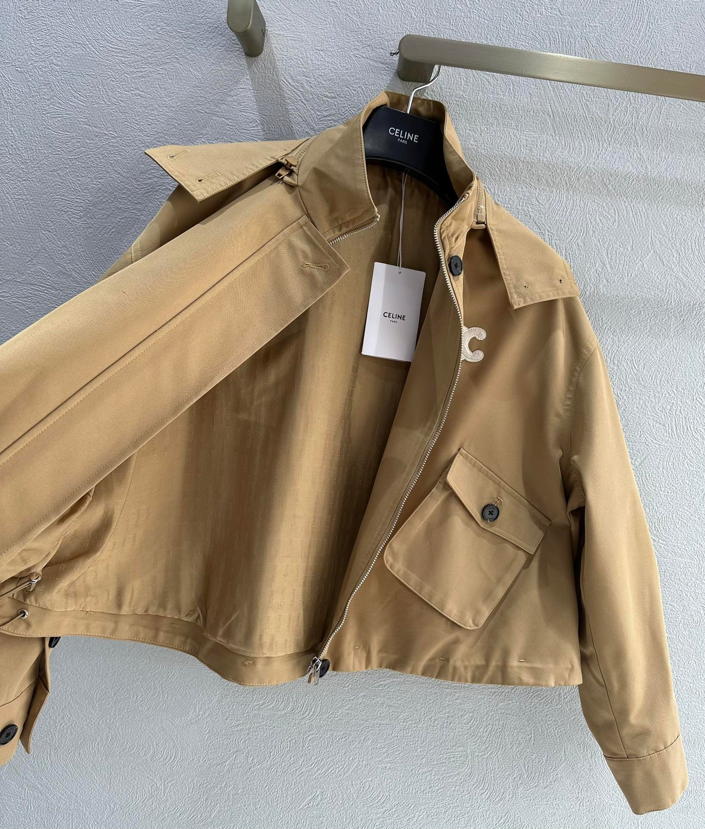 賽C家-2403 24早春新品立領連帽式風衣外套 (帽可拆)