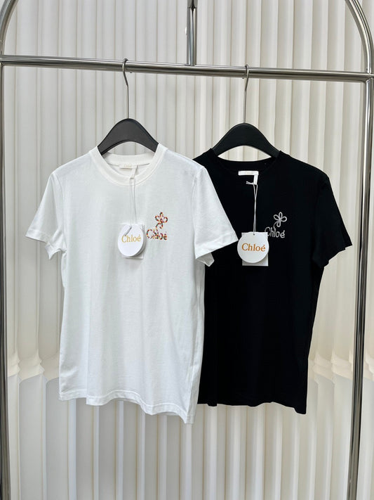 克羅C-2403 24春夏官網新品刺繡TEE 黑色