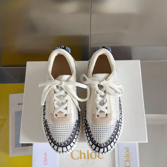 克羅C-Nama sneaker彩虹系列 網面拼色休閒運動鞋 白紫色