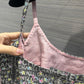 小香風-2403 24春夏新品重工色織提花字母燙珠背心