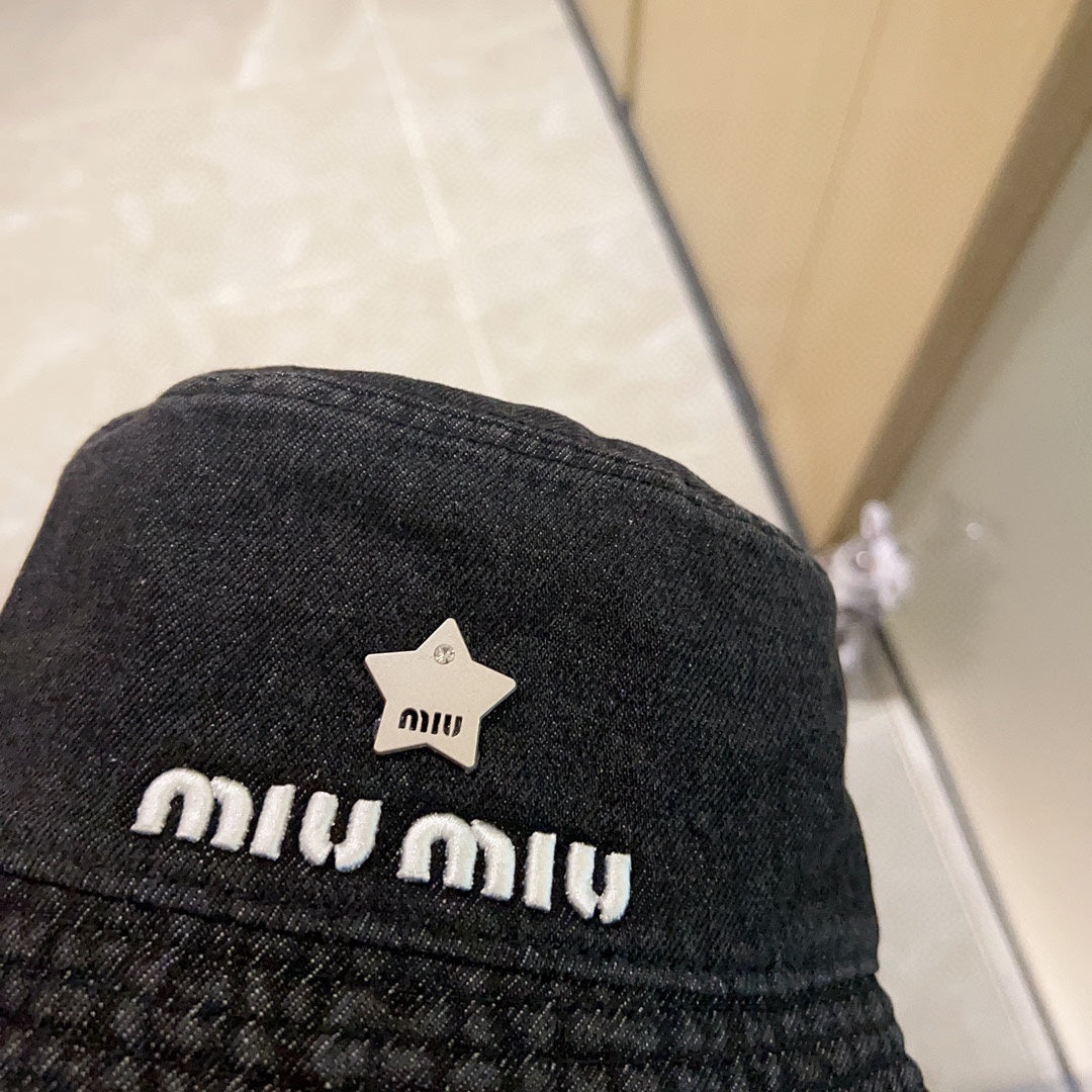 穆M家-2023新款簡約復古牛仔漁夫帽 黑色