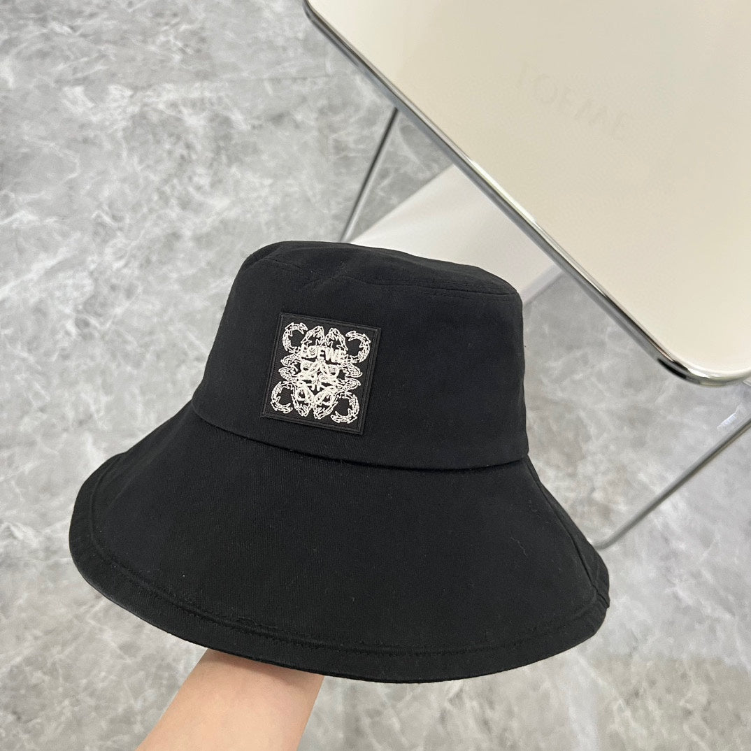 羅L家-2024新款 簡約Logo漁夫帽 黑色