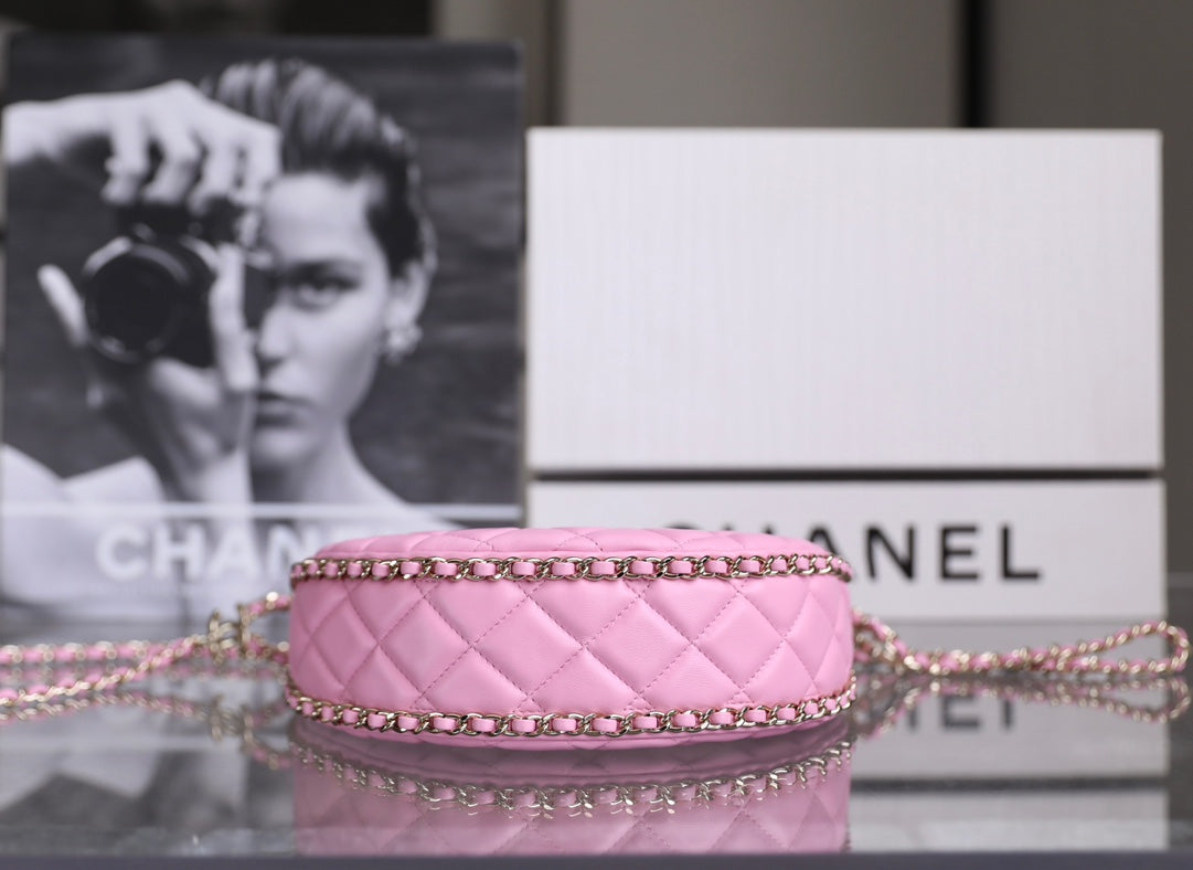 小香家-2023春夏新款 半月包 小號 粉色