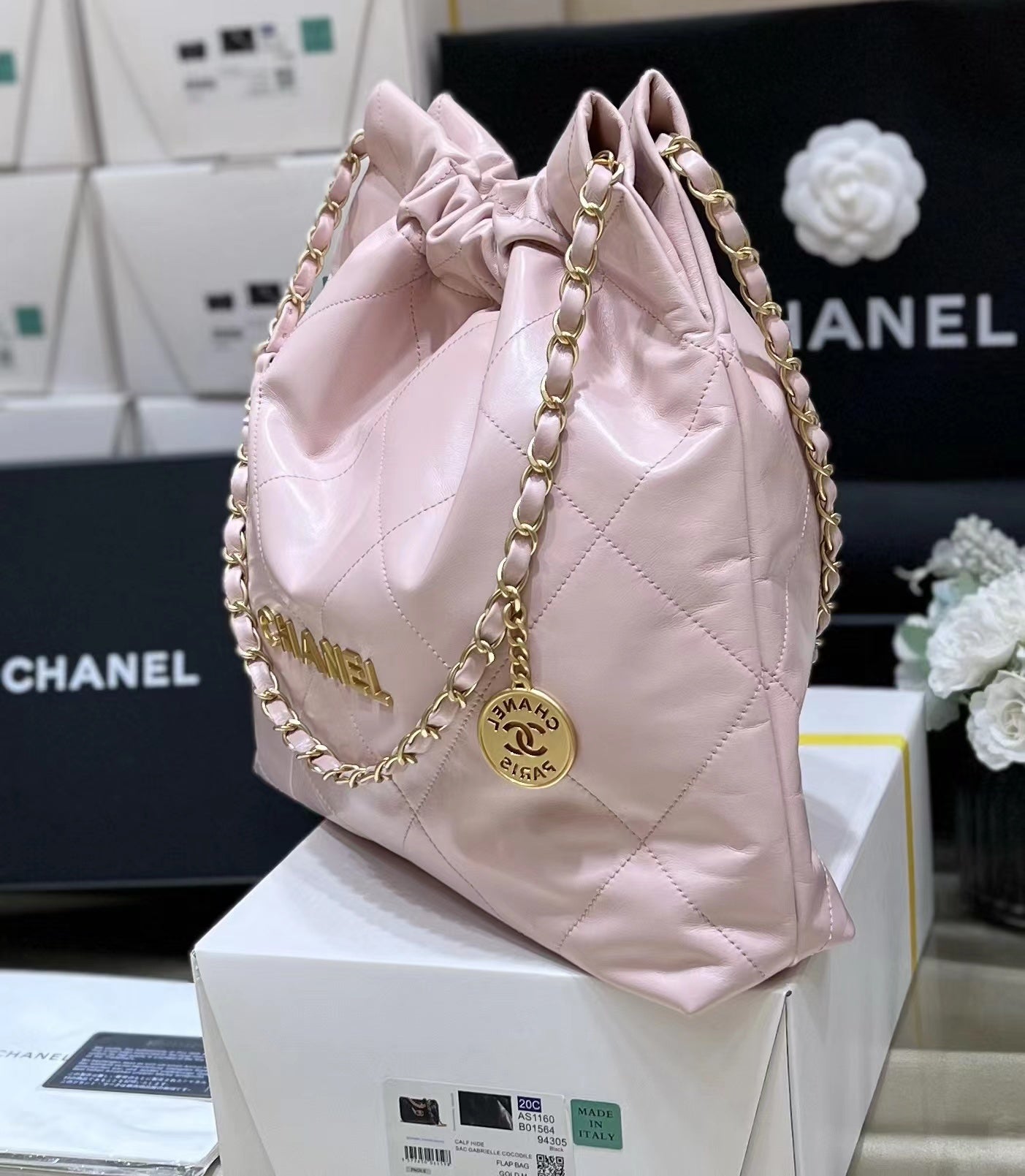 小香家-2023春夏新款 22BAG 中號 淡粉色