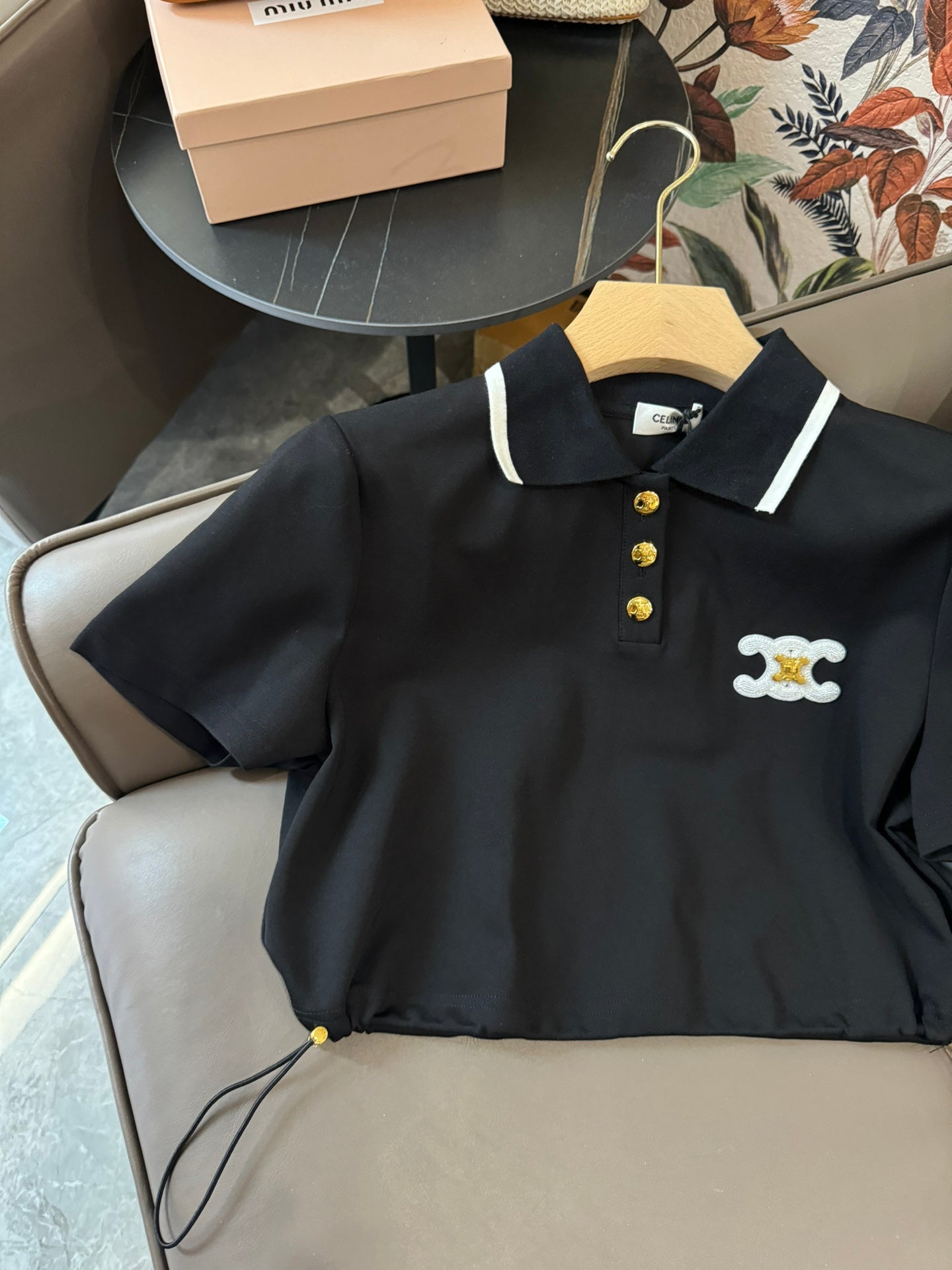 賽C家-2404 短袖polo衫套裝 黑色