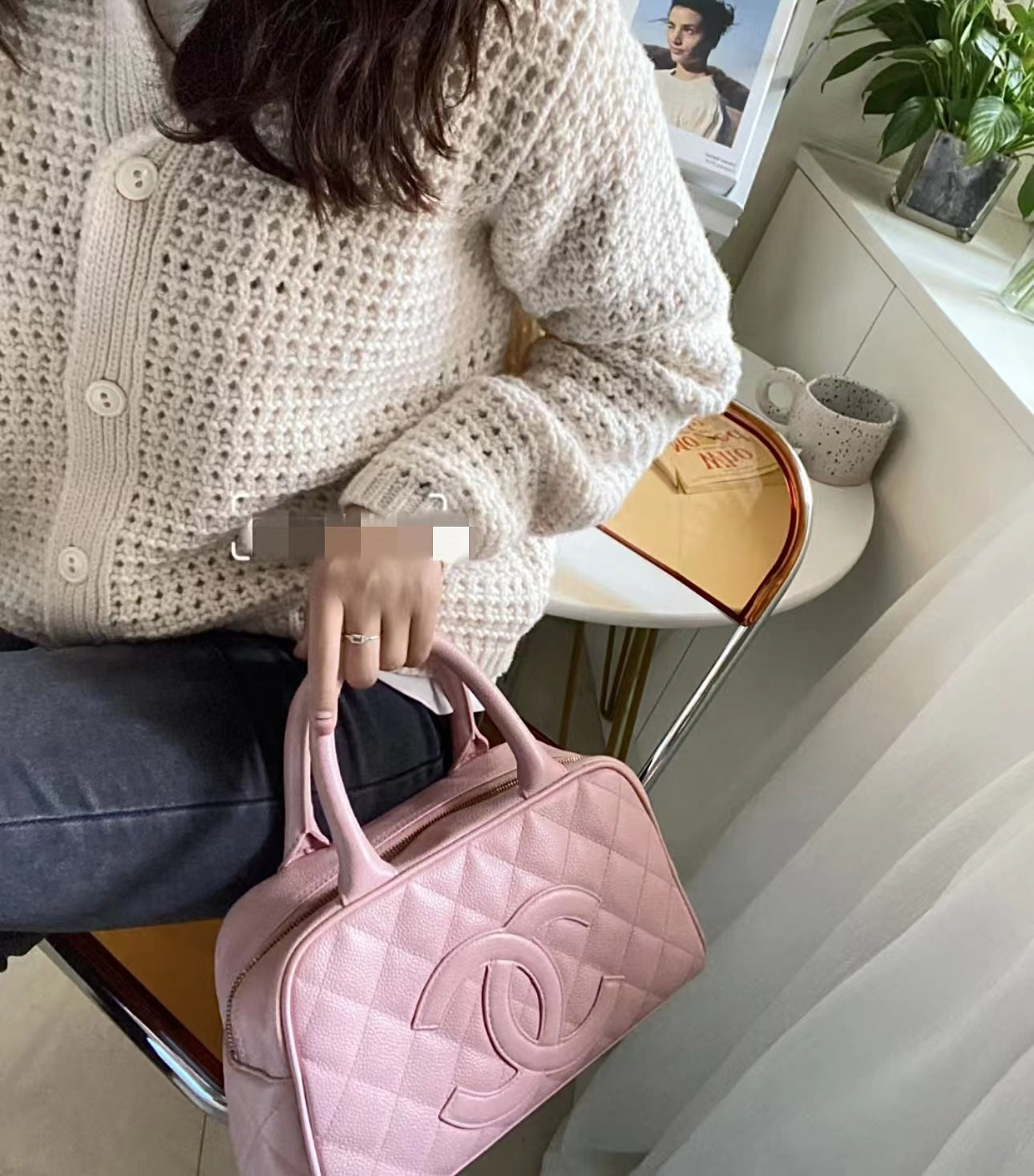 小香家-Chanel Vintage 中古保齡球包 粉色