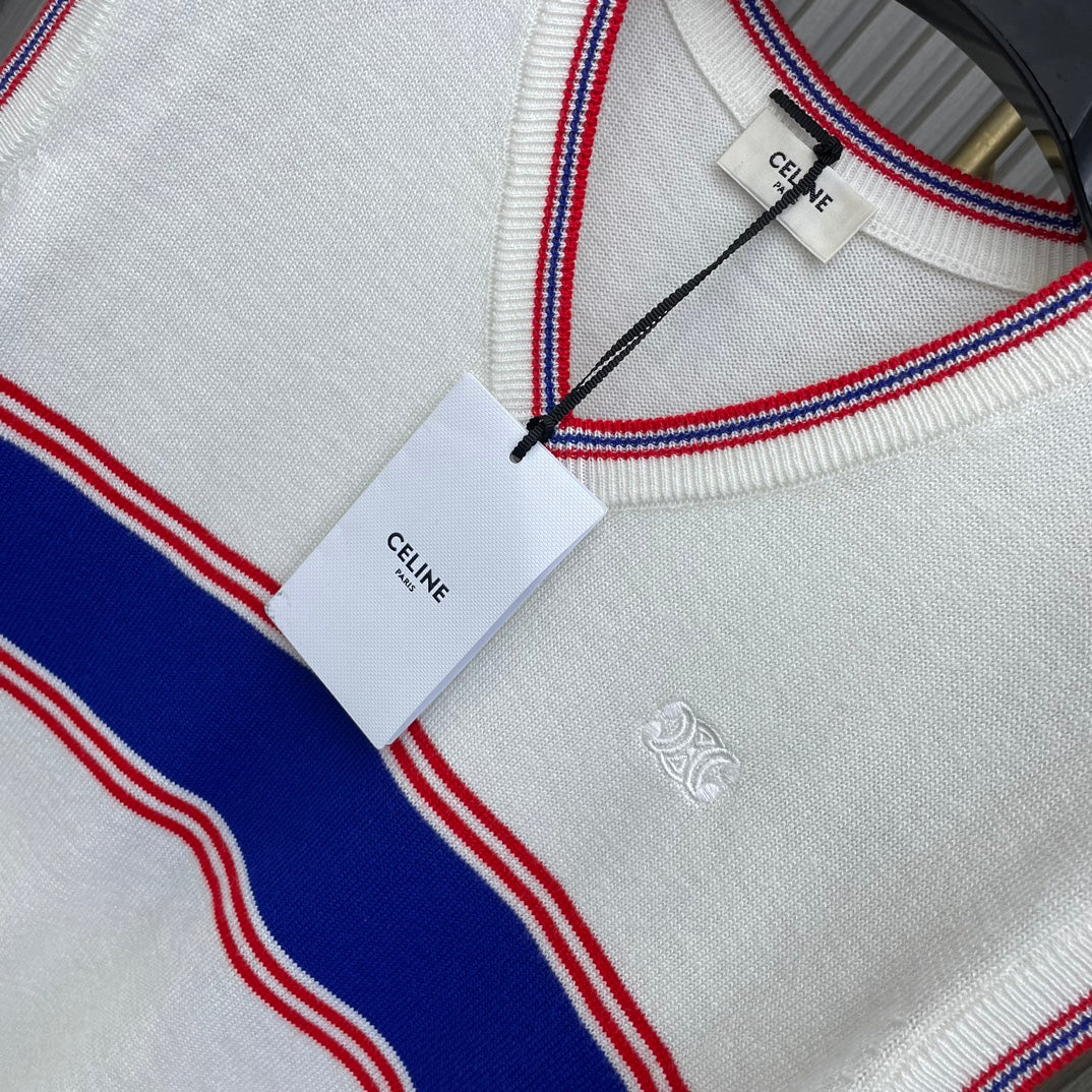 賽C家-2404 24新品上架撞色刺繡針織馬甲
