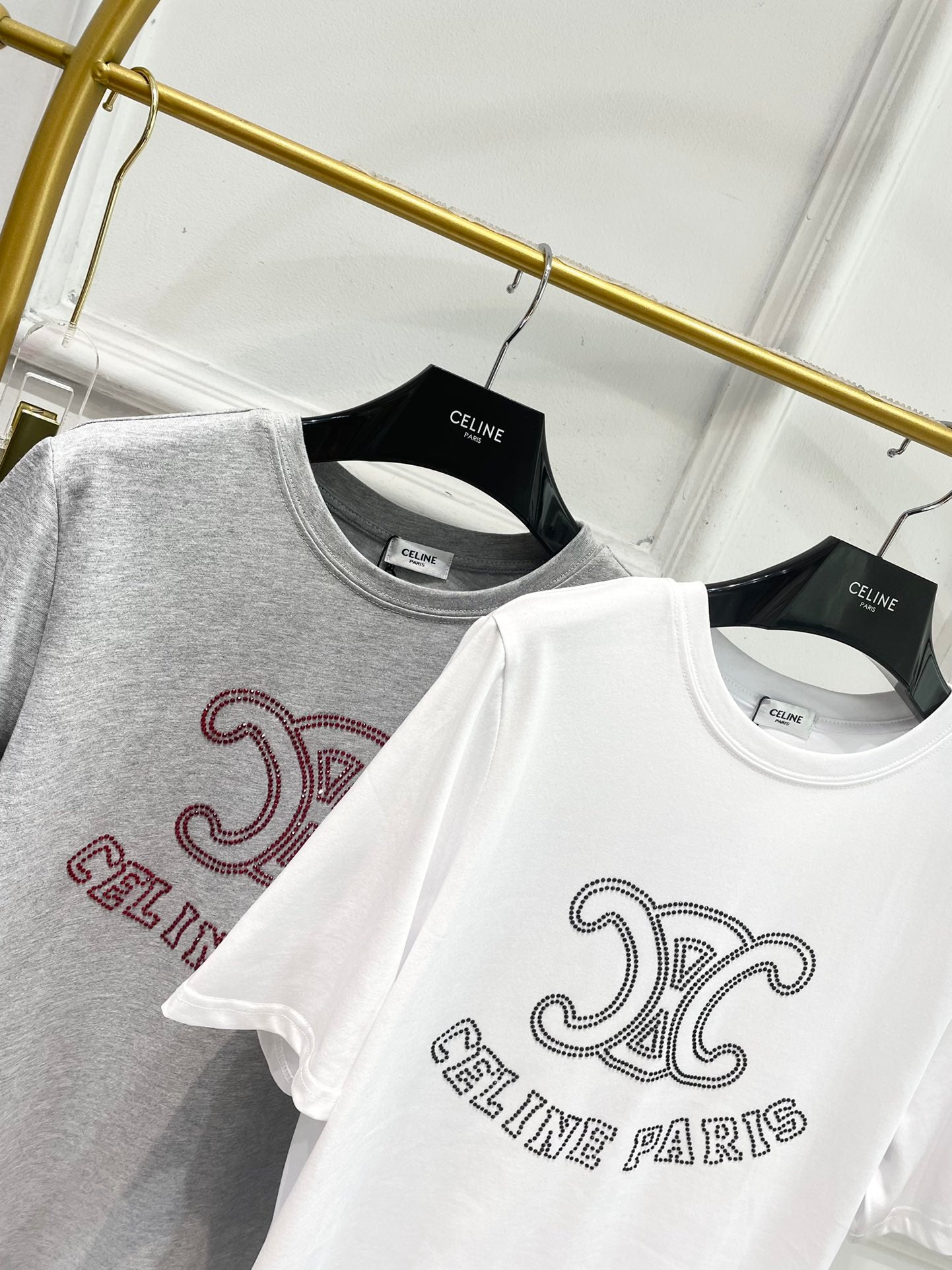 賽C家-2403 燙鑽短袖Tee 白色
