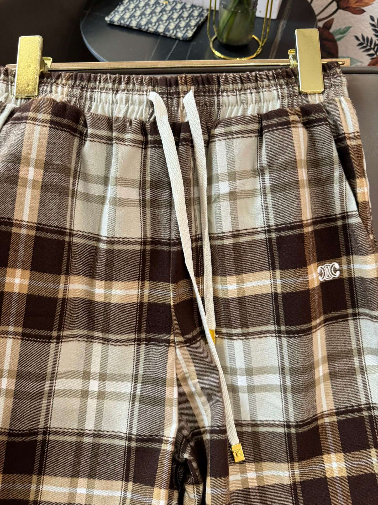 賽C家-2403 格紋長褲 棕色