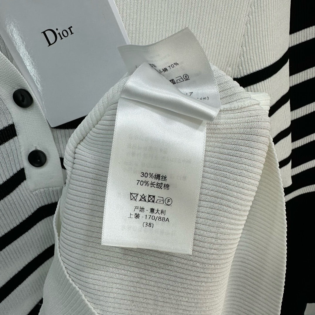 迪D家-2403 24早春新款針織條紋上衣