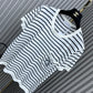 迪D家-2403 24新品上架條紋口袋針織短袖