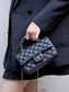 小香家-Chanel CF Mini 經典皮革穿繞雙c Logo 黑色