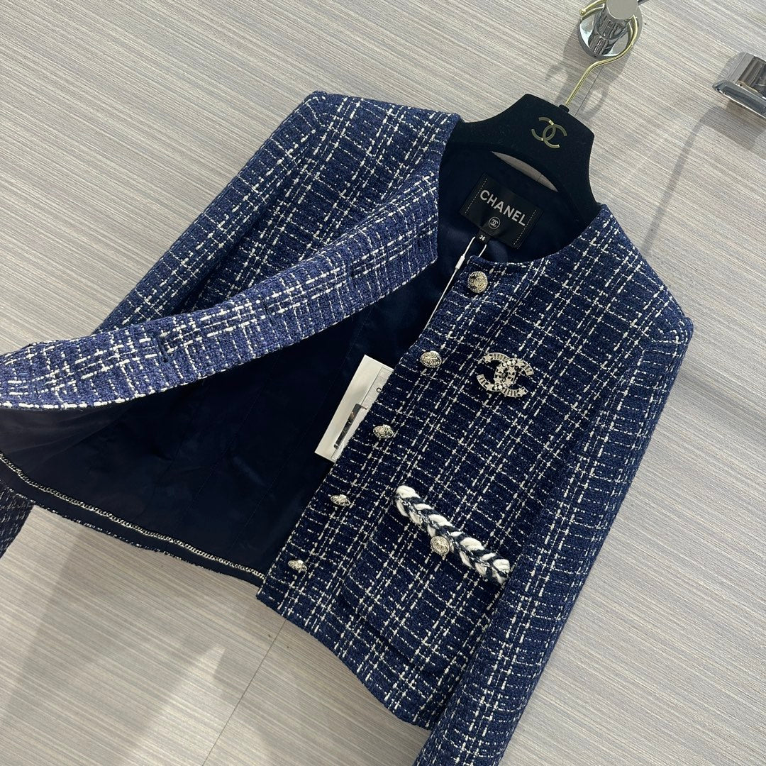 小香家-2403 24早春新品高級藍白金短款小外套