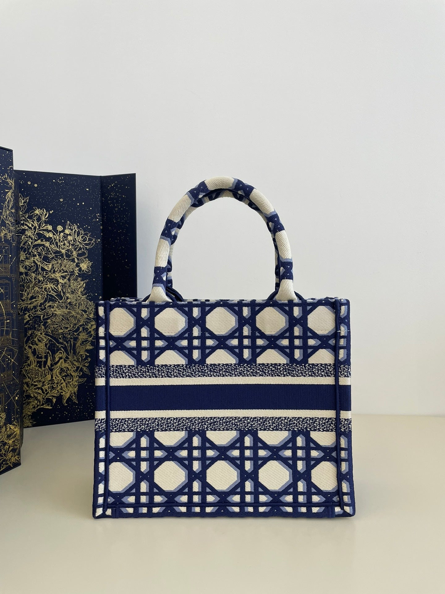 迪D家-2023春夏新款 Tote 藍白拼色 小號