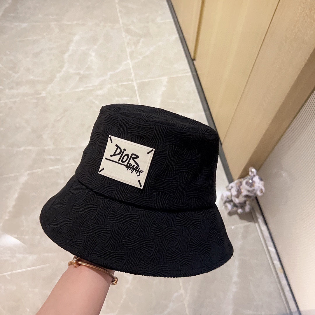 迪D家-2023新款簡約交錯紋路漁夫帽 黑色
