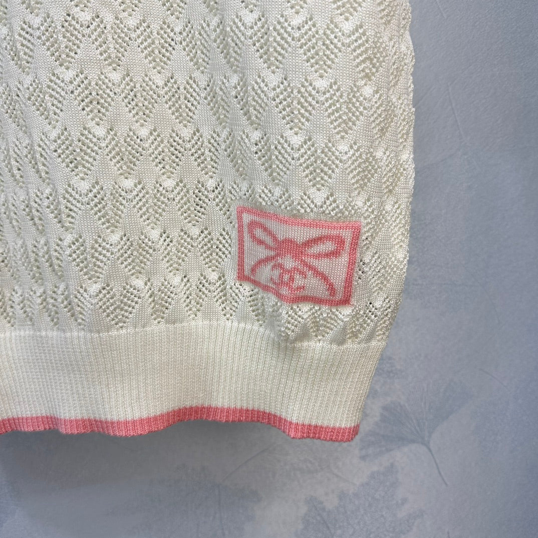 小香家-2404 24夏季新款 logo刺繡短袖圓領針織衫上衣