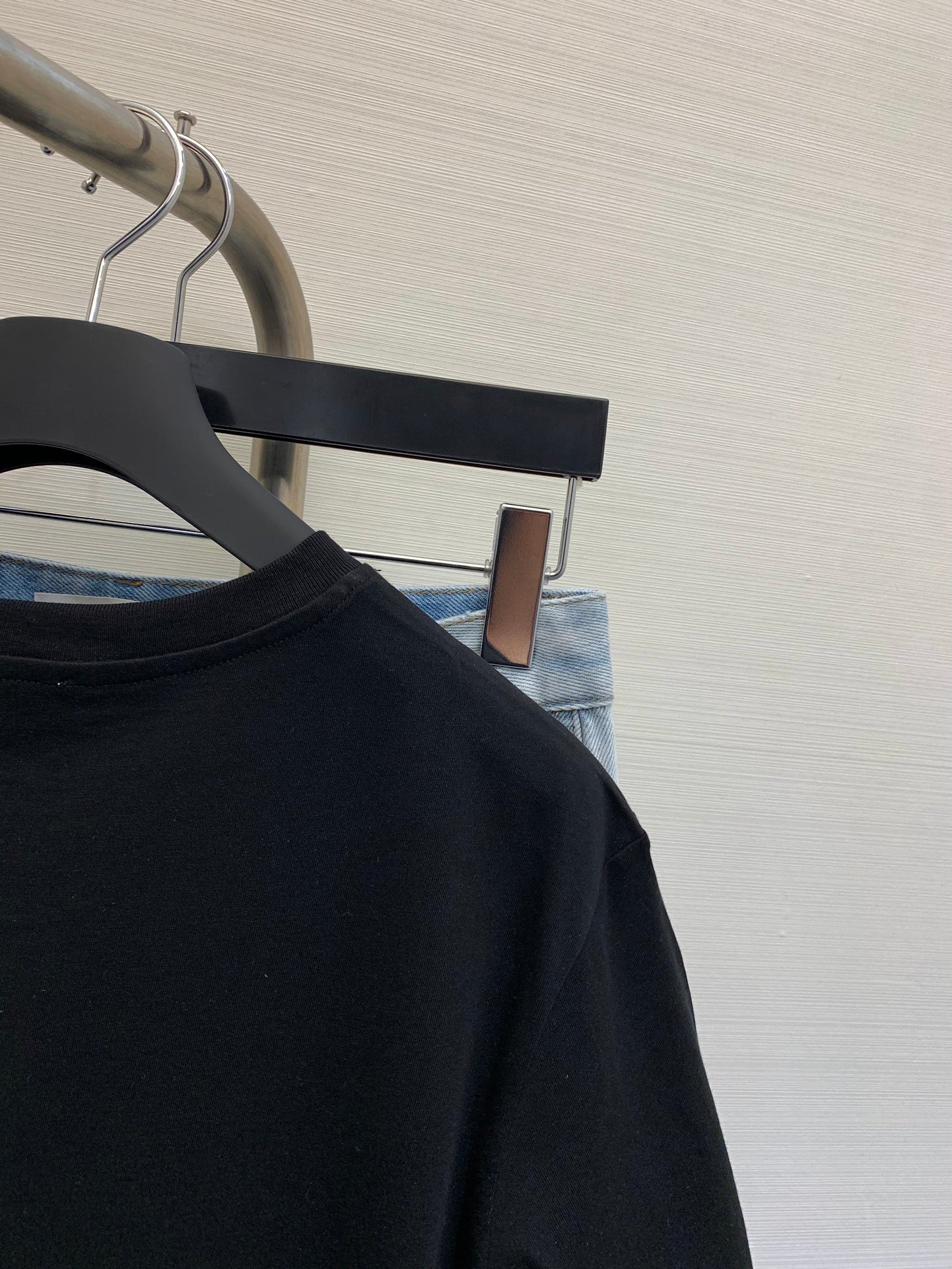 小香家-2404 春夏新款中古風毛巾繡方塊短袖 黑色