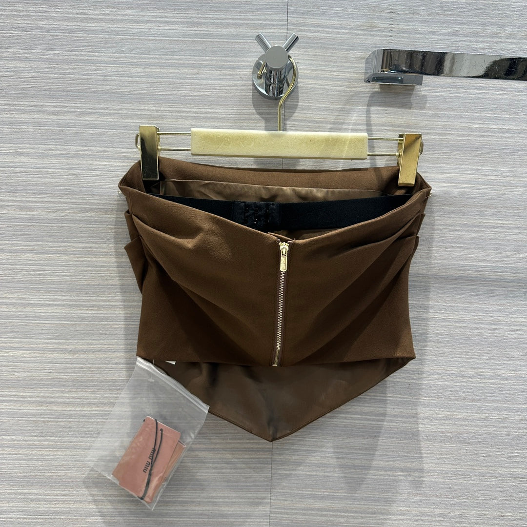 穆M家-2404 24春夏新品疊搭天菜抹胸小可愛 咖啡色