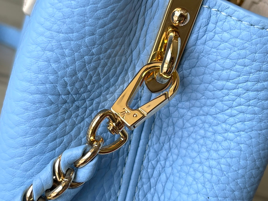 M21887 路L家-Taurilon皮革 Capucines手提包 水藍色 Mini