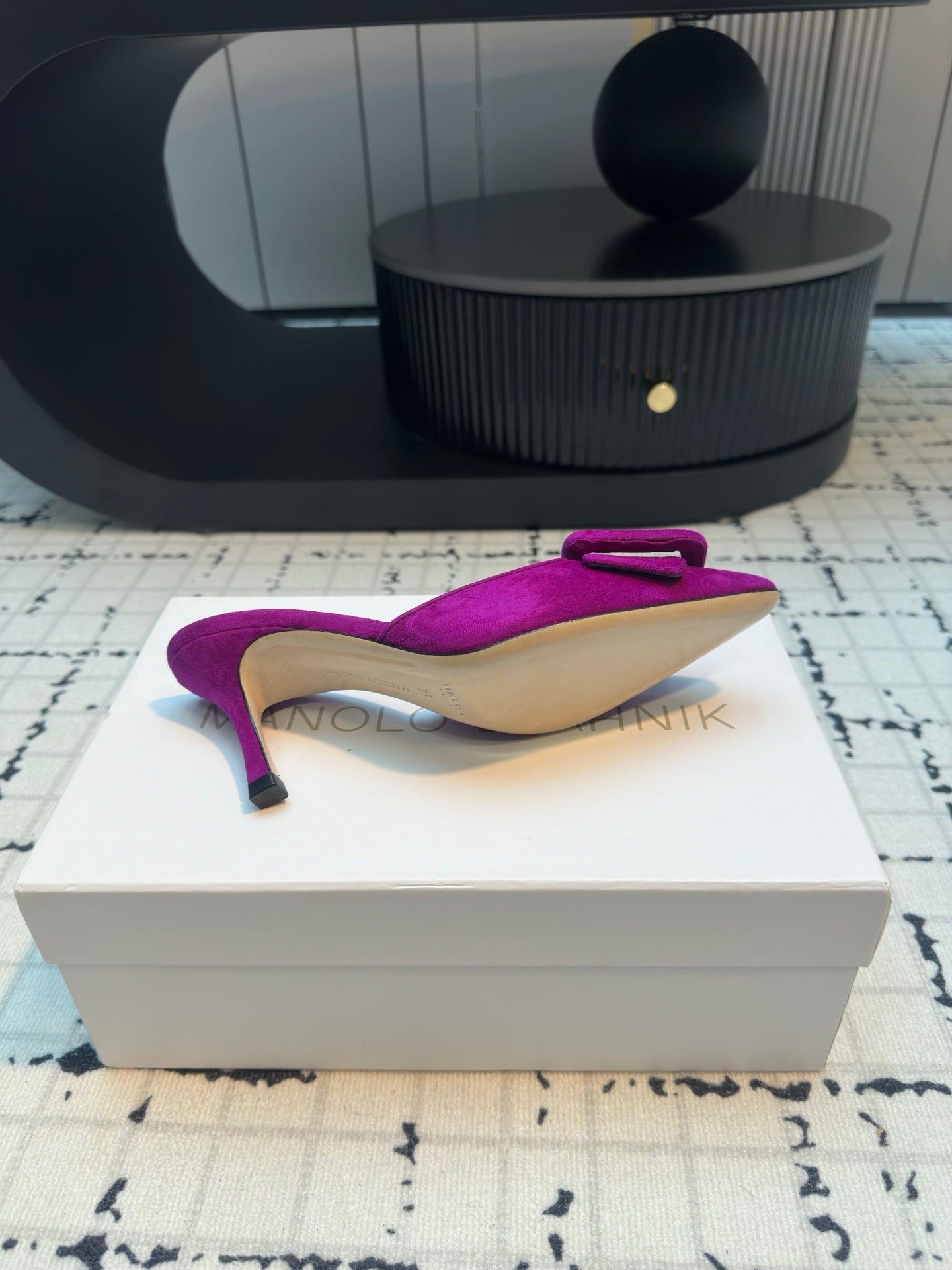 Manolo Blahnik-2024 高跟拖鞋 紫色