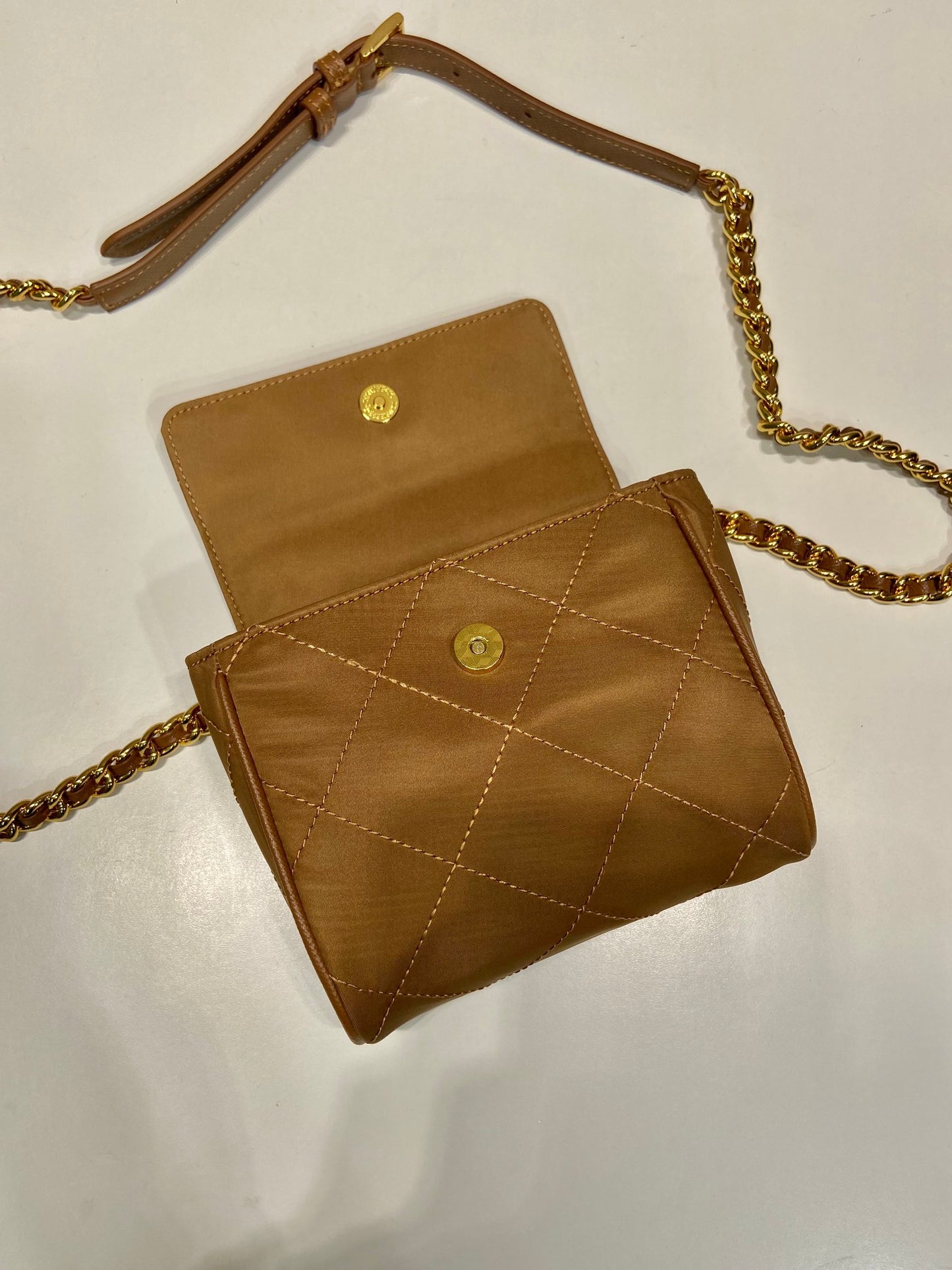 普P家-中古迷你鍊條包 棕色