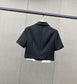 穆M家-2404 冷淡風短款西裝套裝 黑色