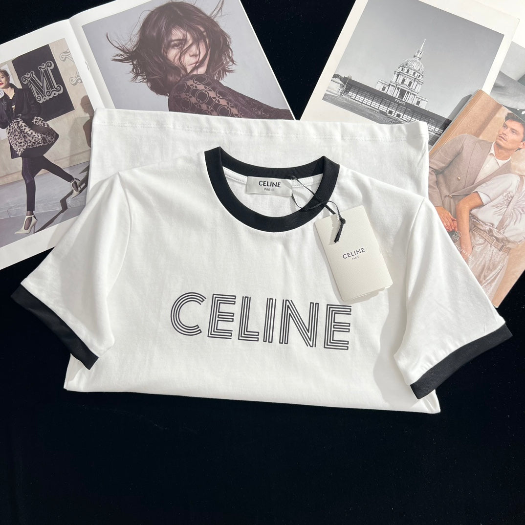 賽C家-2403 24早春新品虛線字母logoTEE 白色