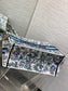 迪D家-Book Tote 2023春夏系列 浪漫花刺繡藍色 大號