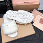 穆M家-2023秋冬新款 蓬鬆柔軟羊毛拖鞋 白色