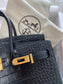 小愛款-Birkin 25 霧面方塊鱷魚 黑色 金扣