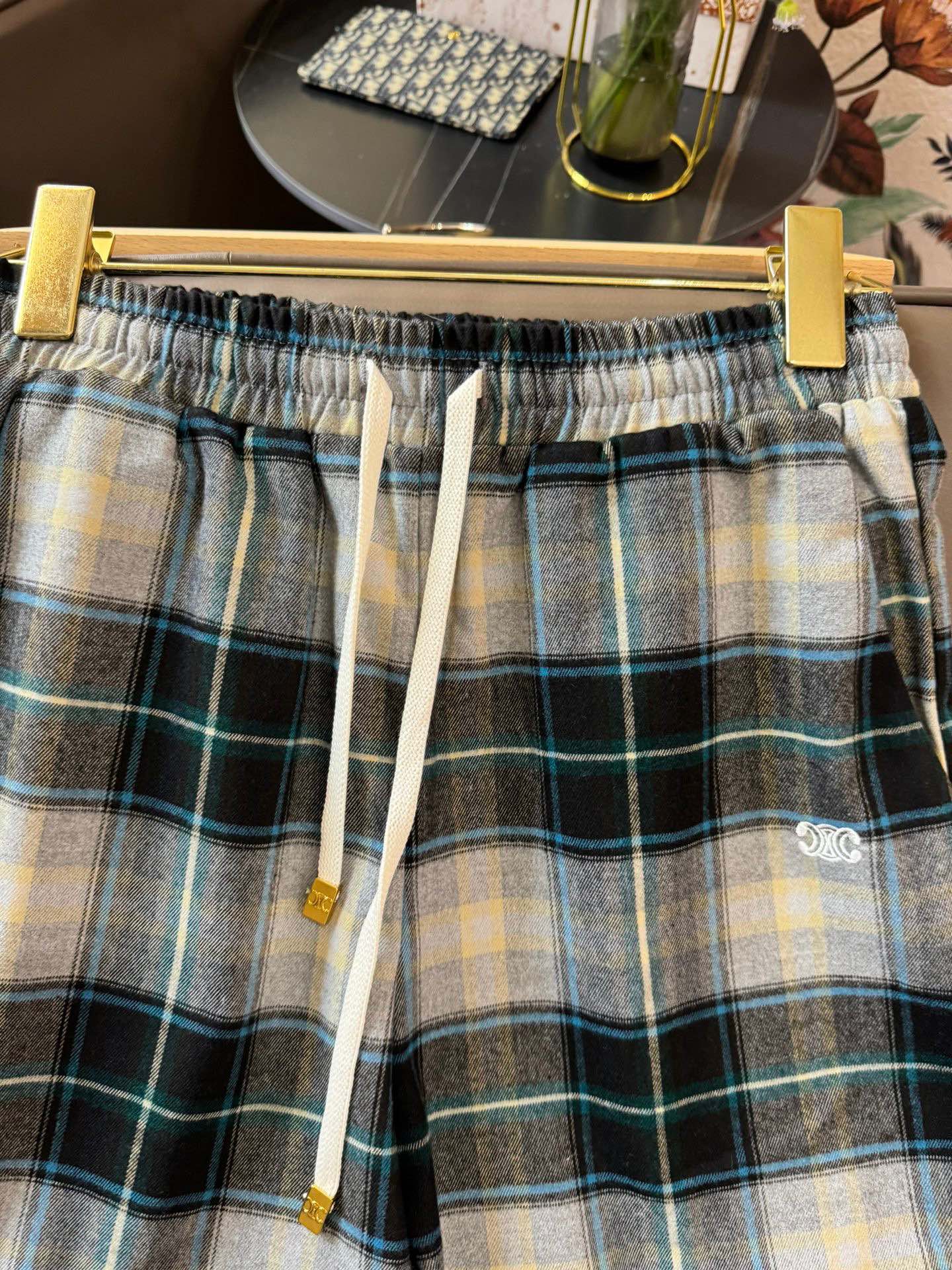 賽C家-2403 格紋長褲 黑色