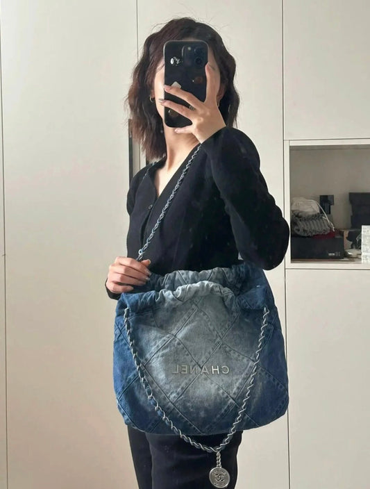 小香家-2023春夏新款 22BAG 牛仔版 中號