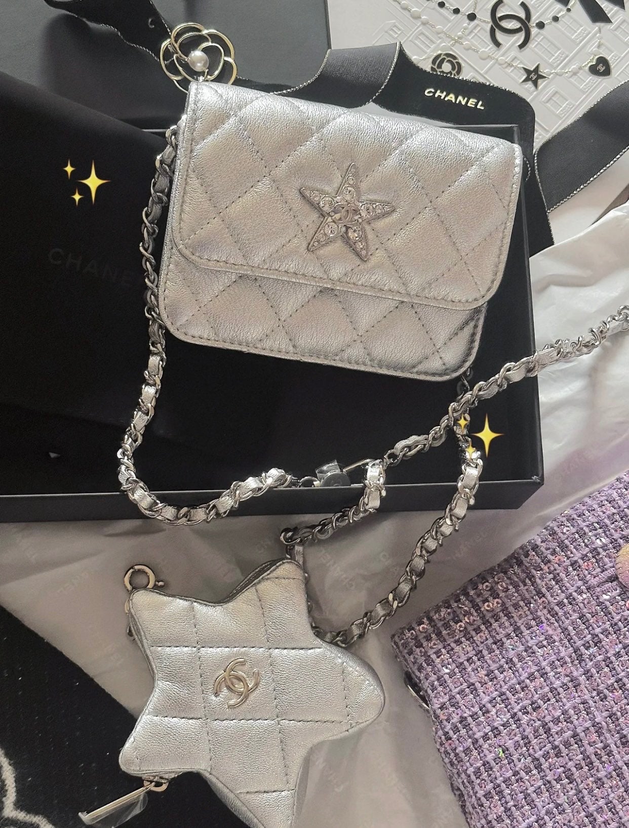 小香家-春夏新款 Chanel 24c 迷你斜跨包 銀色