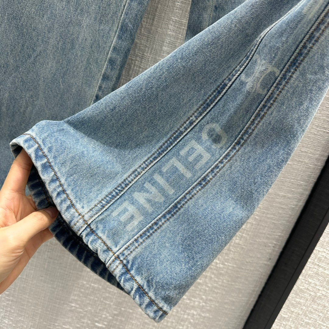 賽C家-2403 24早春新品側印直筒牛仔褲