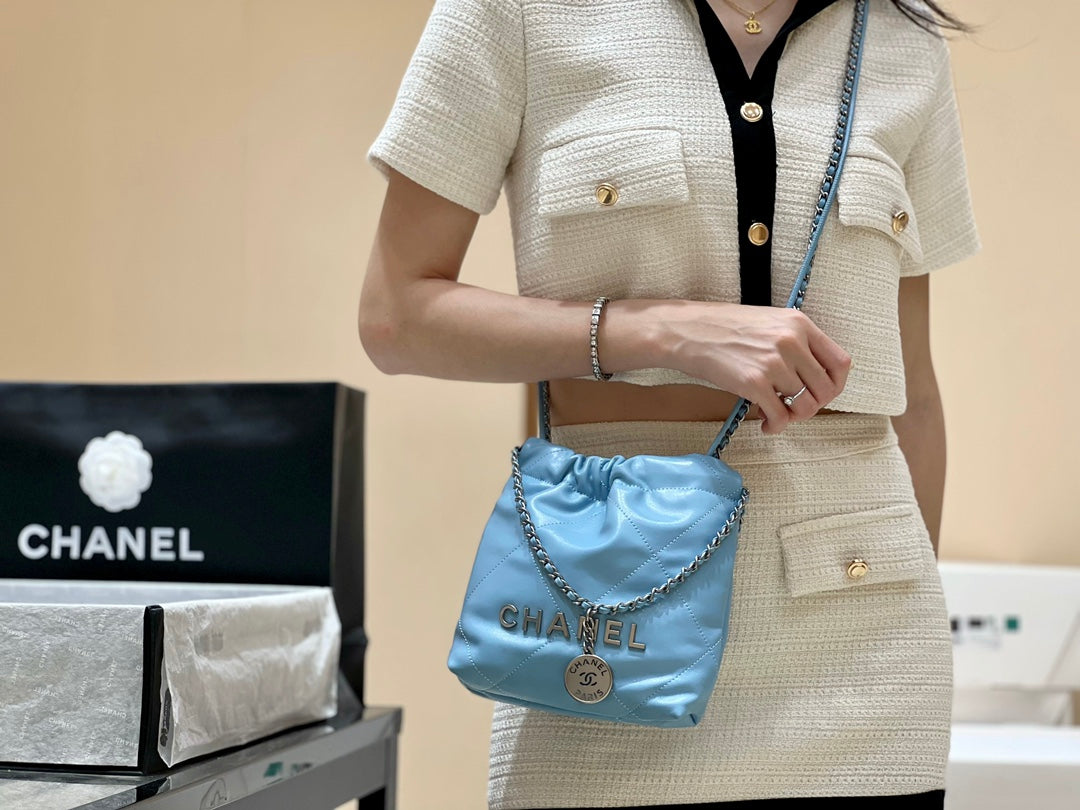 小香家-春夏系列 Chanel 22號手袋 淺藍色