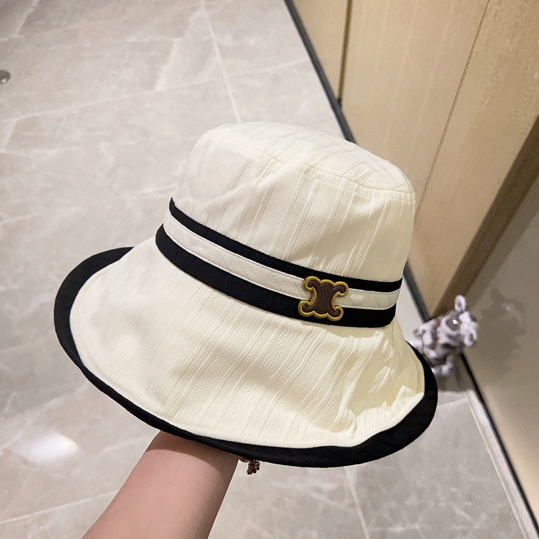 賽C家-2023春夏新款 拼接漁夫帽 白色