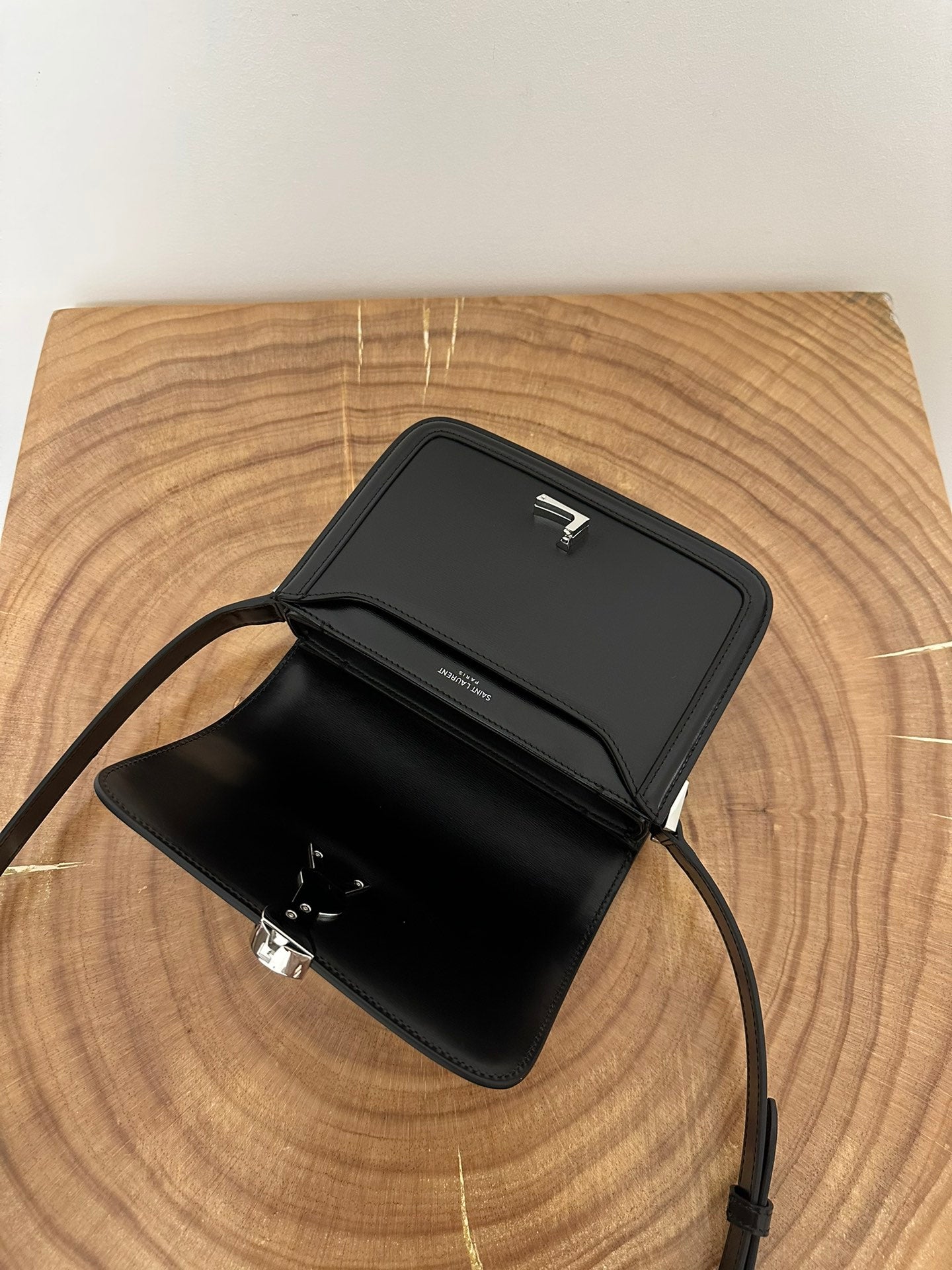 聖Y羅-BOX SAINT LAURENT 豆腐包 小號 黑色銀扣
