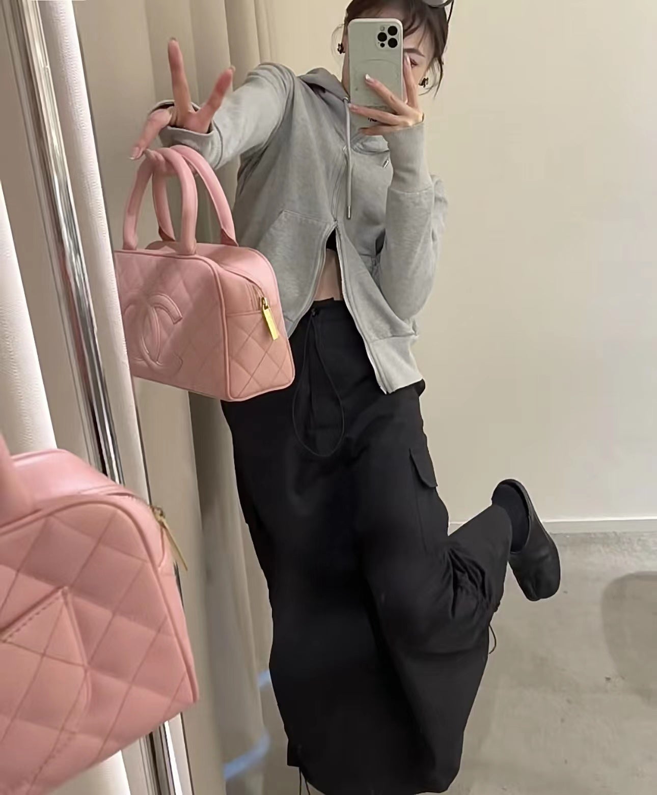 小香家-Chanel Vintage 中古保齡球包 粉色
