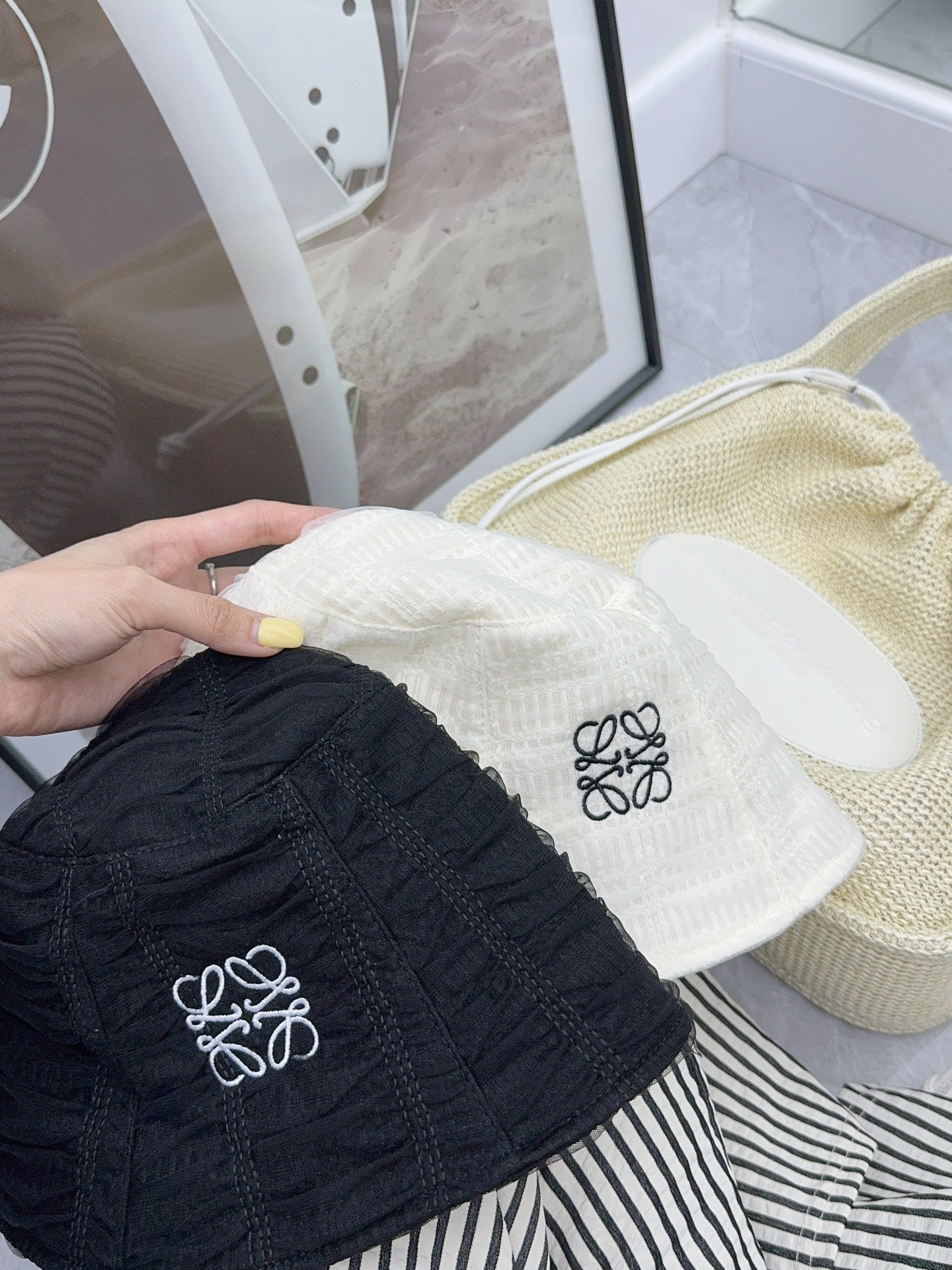 羅L家-網紗刺繡漁夫帽