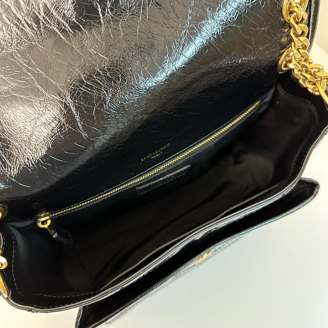 熱銷款 聖Y羅-Niki 28cm 牛皮 黑色金鏈