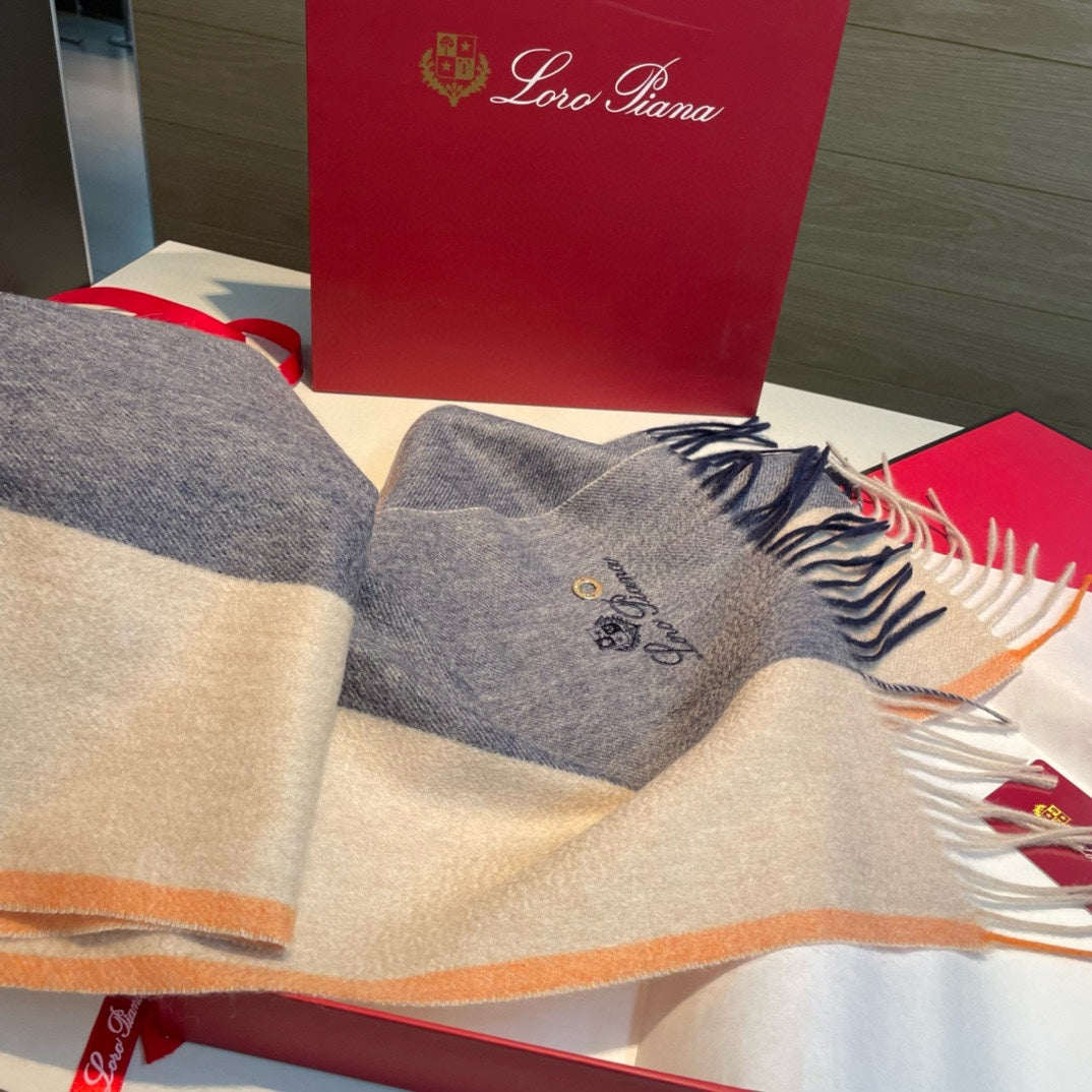 L-Piana-2024格紋山羊絨圍巾 190*32