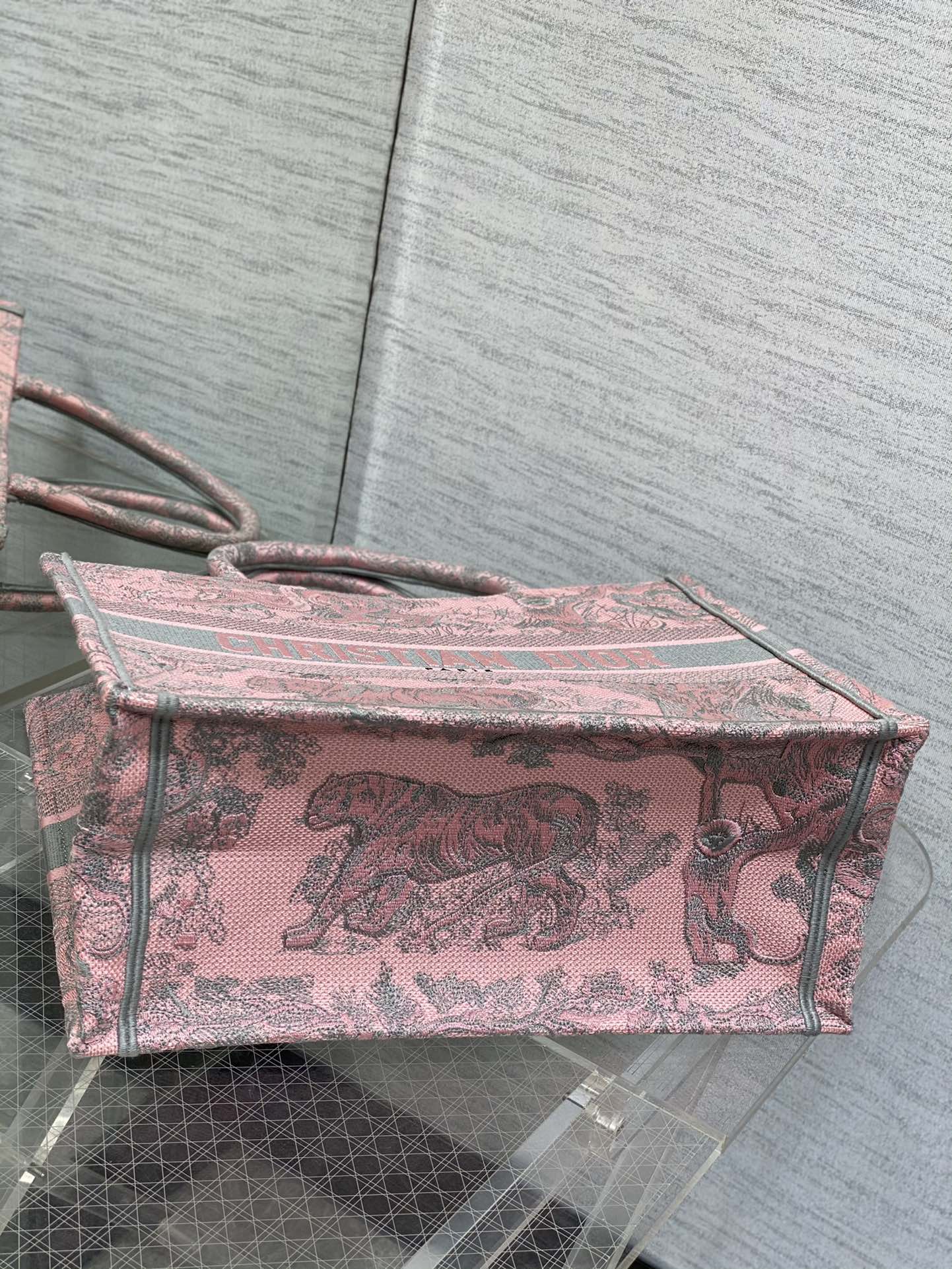 迪D家-Book Tote 2023春夏系列 動物園茹伊灰粉 中號