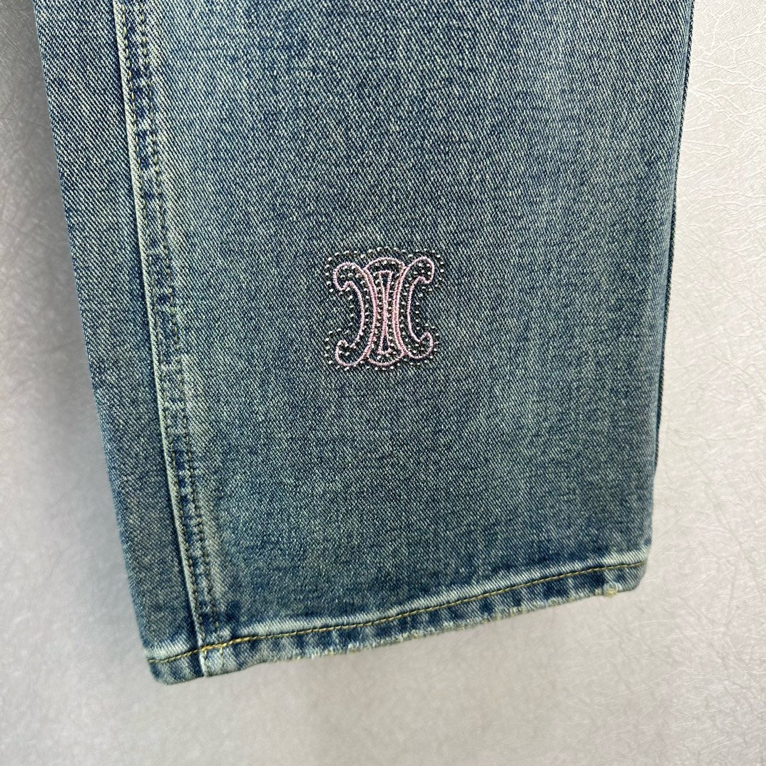 賽C家-2403 早春新款LOGO高腰牛仔褲