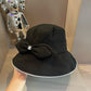 小香家-百搭蝴蝶結帆布漁夫帽 黑色